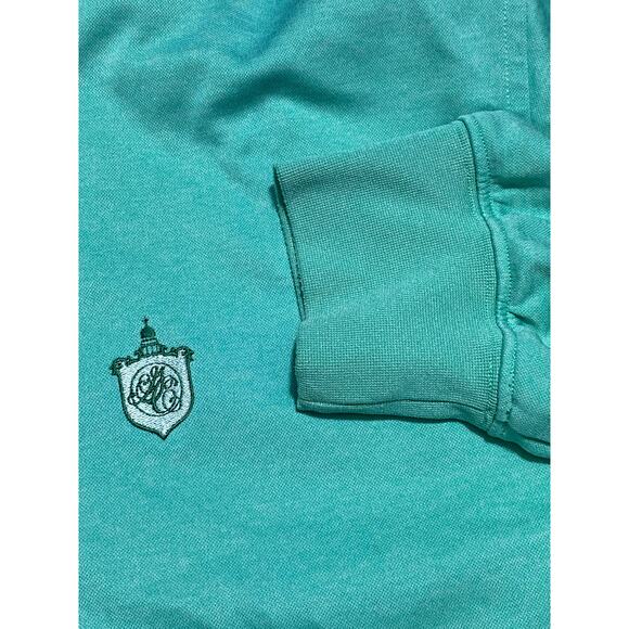 Donald Ross Sweater Mens LARGE Green Quarter Zip Performance Pullover Golf Logo - Picture 8 of 8